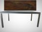 Preview: Esstisch 180x90 HPL Tischplatte Dekor "Rusty-Steel"
