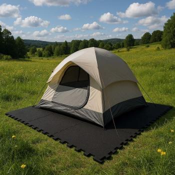 Preview: Bodenschutzmatte aus Gummigranulat in Puzzleform