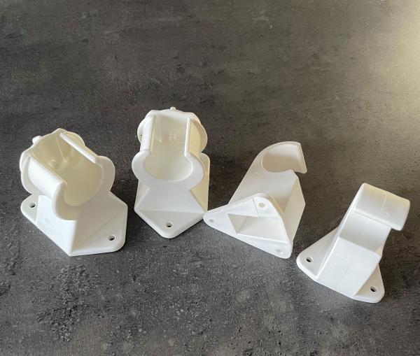 1 Set TiPla Halterung Ovalrohr weiß