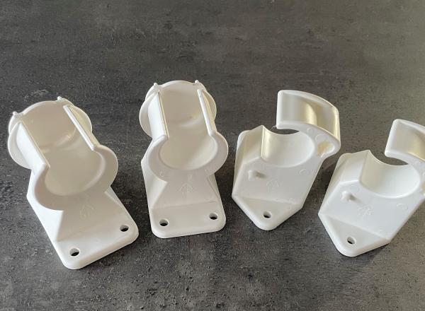 1 Set TiPla Halterung Rundrohr weiß