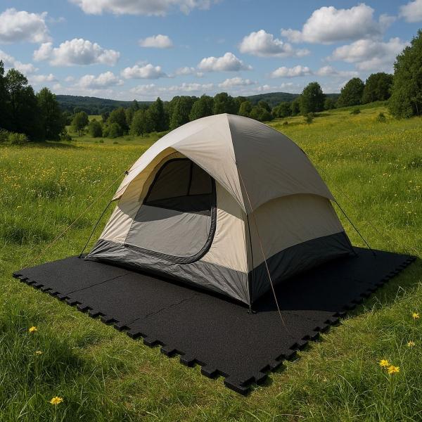 Bodenschutzmatte aus Gummigranulat in Puzzleform